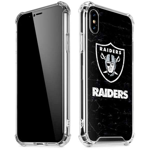NFL Las Vegas Raiders Distressed iPhone XS Max Clear Case